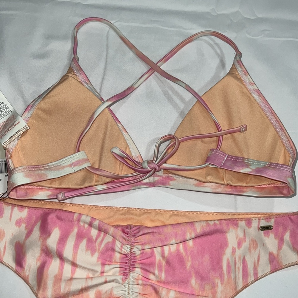 RIPCURL CLASSIC SURF ECO CROSSBACK TRI BIKINI TOP & CHEEKY BIKINI BOTTOM, M - Picture 6 of 9